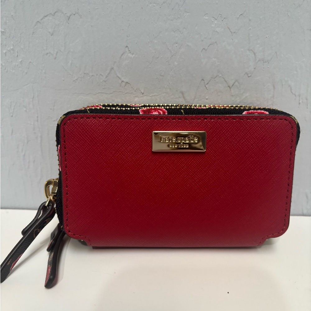 Kate Spade Red Wallet with Gold Hardware